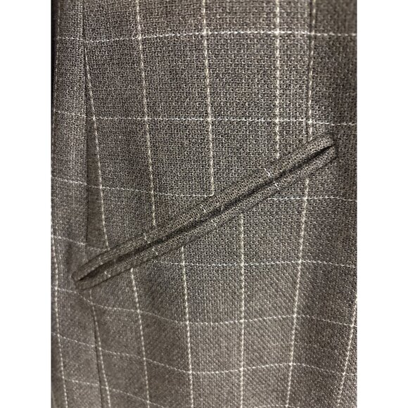 Anne Klein II Womens Brown Plaid Wool Blazer 24W Double-Breasted Tall Plus - Picture 6 of 16